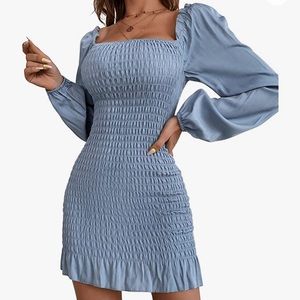 Cute blue ruffle minidress